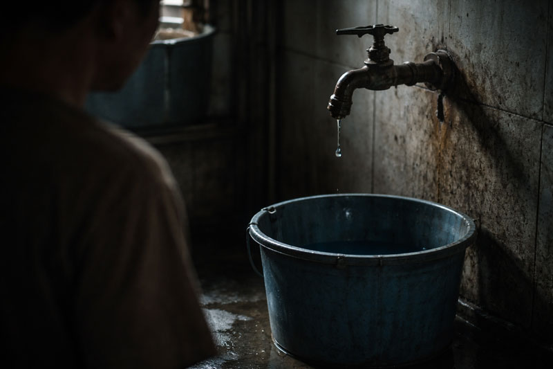 Air Tak Mengalir, Warga Samuda Menunggu di Ujung Keran