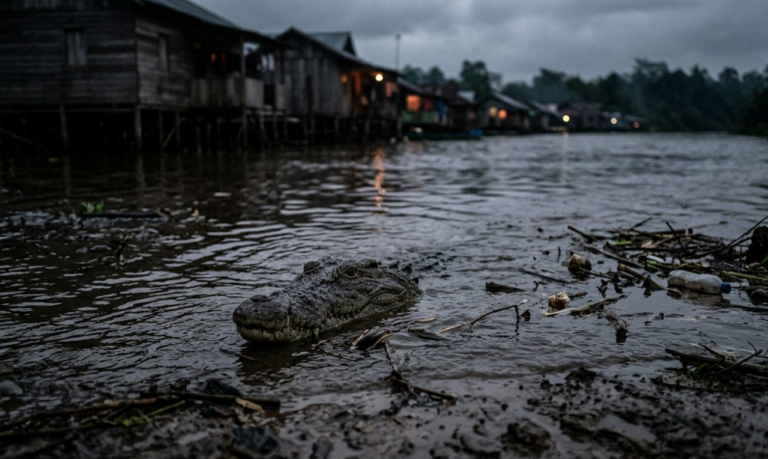 Air Pasang Meninggi, Buaya Kian Mendekat ke Permukiman Warga