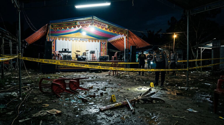 Pesta Pernikahan Kuala Kuayan Berubah Jadi Tragedi Berdarah: Dua Warga Diparang Usai Organ Tunggal, Satu Tewas di Tempat