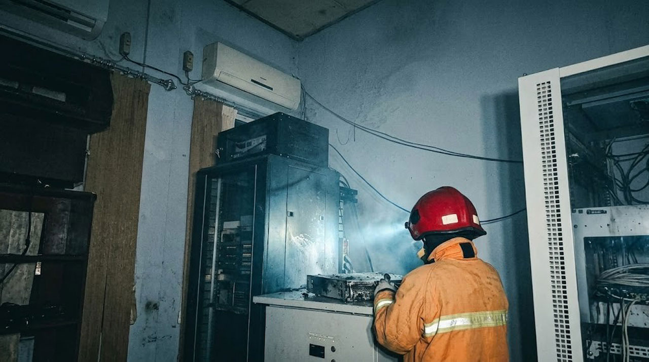 Geger UPS Ruang Server Disdukcapil Kotim Meledak Petugas Jaga Malam Hadang Api Hadapi Ancaman Kelumpuhan Data