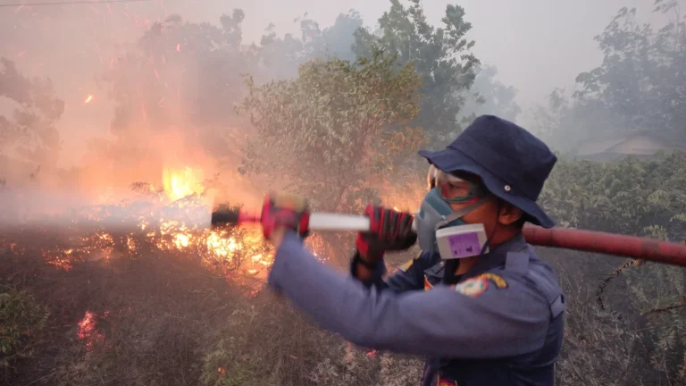 Karhutla Kotim Menyasar Permukiman, SOPD Gotong Royong Suplai Air Ke Lokasi Kebakaran