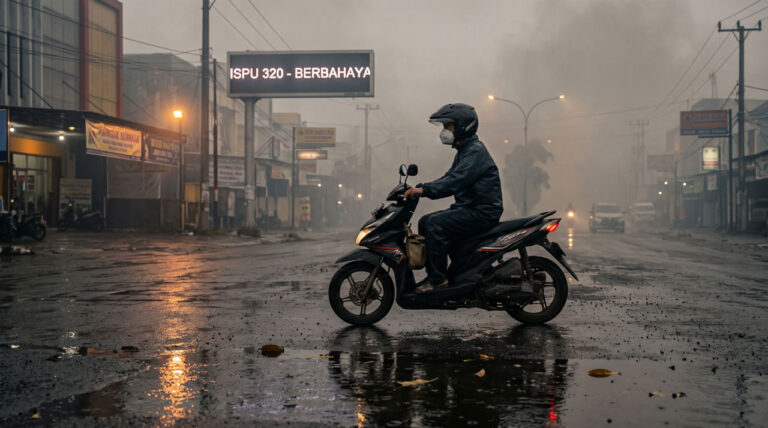 Hujan Pagi, Udara Sampit Masih Berasap, ISPU PM2.5 Tembus 320