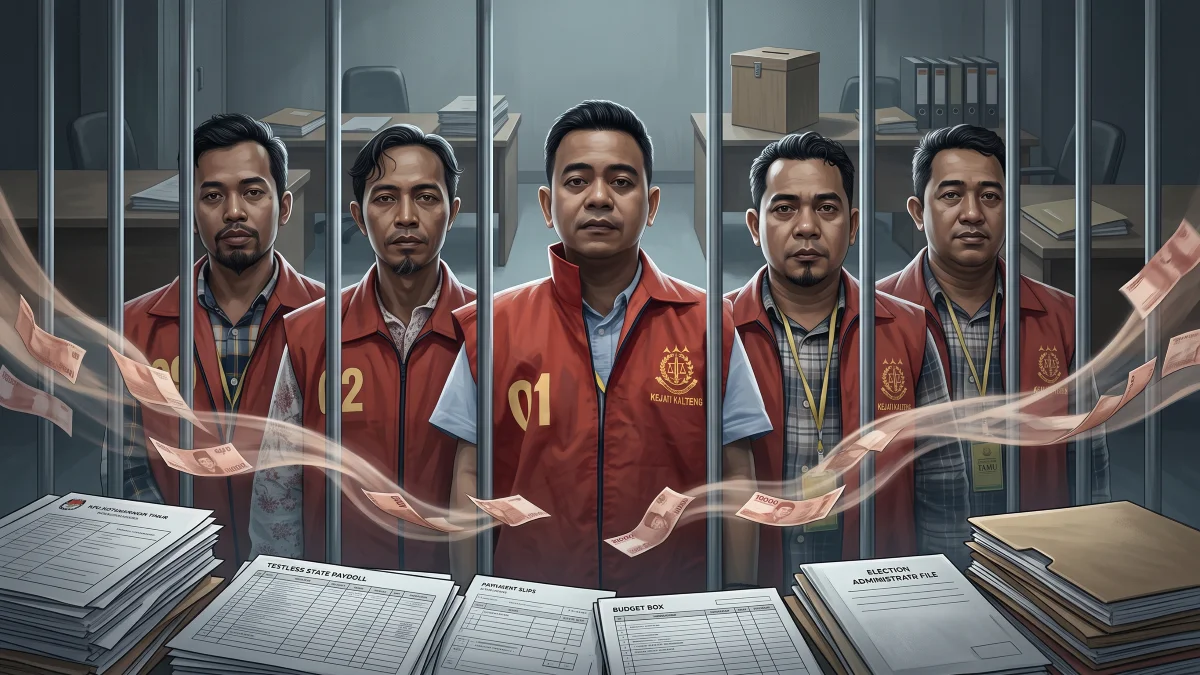 Mengalir ke Balik Jeruji: Uang Kehormatan Rp59 Juta untuk Lima Tersangka KPU Kotim